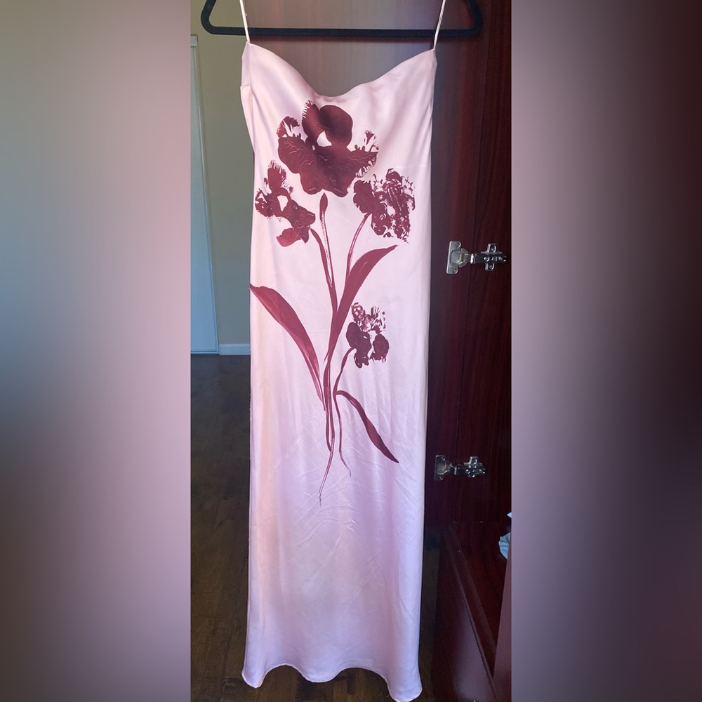 Anthropologie Pink slip maxi dress